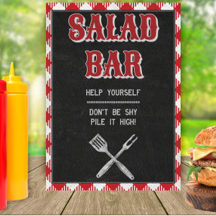 12x18 Backyard GRILLEN Birthday Salad Bar Table Si Poster