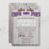 12x18 Barn Wood Diamond Ribbon Hochzeit Einladung (Vorne/Hinten)