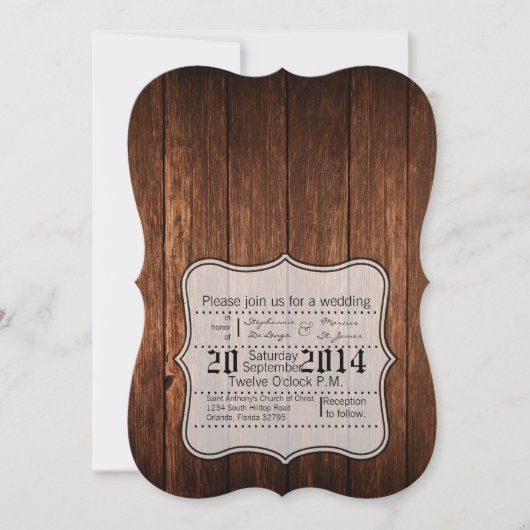 12x18 Barn Wood Land Rustikale Hochzeit Einladung (Vorderseite)