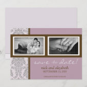 12x18 Barock Lila/braun 2-Foto Save the Date (Vorne/Hinten)
