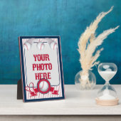 12x18 Baseball-Kartenrahmen 1-rot-weiß Streifen Pl Fotoplatte (Seite)