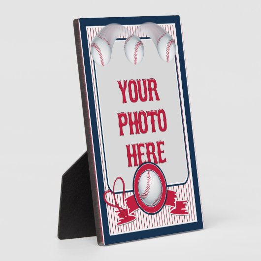 12x18 Baseball-Kartenrahmen 1-rot-weiß Streifen Pl Fotoplatte (Seite)