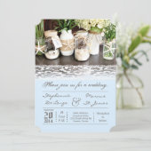 12x18 Beach Sea Ocean Mason Jars Hochzeit Einladun Einladung (Stehend Vorderseite)