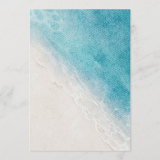 12x18" Beach Wedding Table Menu Cards Flat Menu Menükarte (Rückseite)