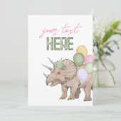 12x18 Bearbeitbare Dinosaurier Party-Signaturkarte Einladung (Stehend Vorderseite)