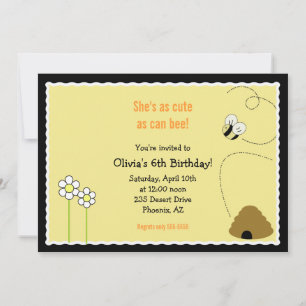 12x18 Bee Happy Birthday Einladungskarte Einladung