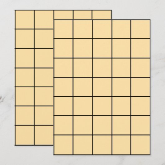 12x18 Beige Paper Gridmap Einladung (Vorne/Hinten)
