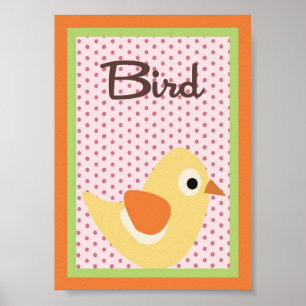 12x18 Bird Wall Art Liebe und Natur Girl Woodland Poster