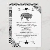 12x18 Birthday Einladung Boho Buffalo Tribal Patte (Vorne/Hinten)