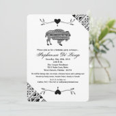 12x18 Birthday Einladung Boho Buffalo Tribal Patte (Stehend Vorderseite)