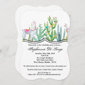 12x18 Birthday Einladung Boho Llama Bohemisch Cact (Vorne/Hinten)