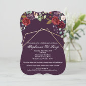 12x18 Birthday Einladung Plum Lila Rose Gold Geo (Stehend Vorderseite)