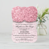 12x18 Birthday Einladung Rose Gold Glitzer (Stehend Vorderseite)