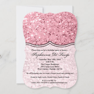 12x18 Birthday Einladung Rose Gold Glitzer