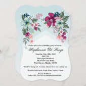 12x18 Birthday Einladung Tropische Blume auf Blue (Vorne/Hinten)