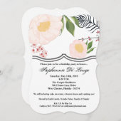 12x18 Birthday Einladung White Floral Blume auf Wa (Vorne/Hinten)