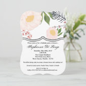 12x18 Birthday Einladung White Floral Blume auf Wa (Stehend Vorderseite)