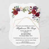 12x18 Birthday Einladung White Roses Gold Geometri (Vorne/Hinten)