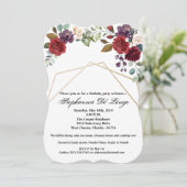 12x18 Birthday Einladung White Roses Gold Geometri (Stehend Vorderseite)