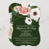 12x18 Birthday Invitation Geometric Garden Hunter Einladung (Vorne/Hinten)