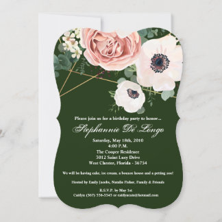 12x18 Birthday Invitation Geometric Garden Hunter Einladung