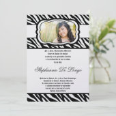 12x18 Blac Zebra Print Patter Quinceanera Einladun Einladung (Stehend Vorderseite)