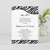 12x18 Black and White Zebra Quinceanera Party Einl Einladung (Stehend Vorderseite)
