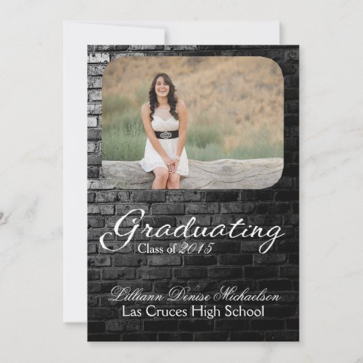 12x18 Black Brick Gebäude Wall Senior Ankündigung (Vorderseite)