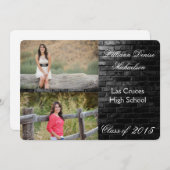 12x18 Black Brick Gebäude Wall Senior Ankündigung (Vorne/Hinten)