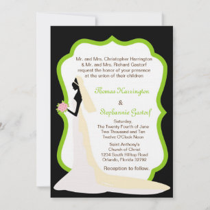 12x18 Black Bride Profil Hochzeitseinladung Einladung