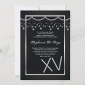 12x18 Black Diamond Quinceanera Birthday Einladung (Vorderseite)