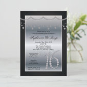 12x18 Black Diamond Sweet 16 Geburtstag Einladung (Stehend Vorderseite)