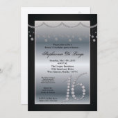 12x18 Black Diamond Sweet 16 Geburtstag Einladung (Vorne/Hinten)