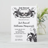 12x18 Black Masquerade Halloween Kostümeinladung Einladung (Stehend Vorderseite)