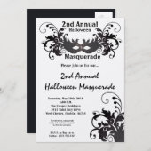 12x18 Black Masquerade Halloween Kostümeinladung Einladung (Vorne/Hinten)