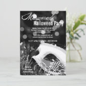 12x18 Black Masquerade Halloween Kostümeinladung Einladung (Stehend Vorderseite)