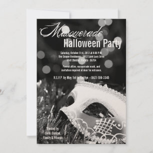 12x18 Black Masquerade Halloween Kostümeinladung Einladung