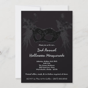 12x18 Black Masquerade Halloween Kostümeinladung Einladung
