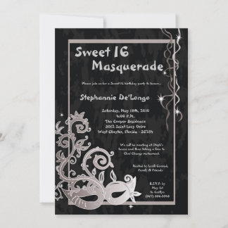 12x18 Black Masquerade Sweet 16 Geburtstag Einladu Einladung