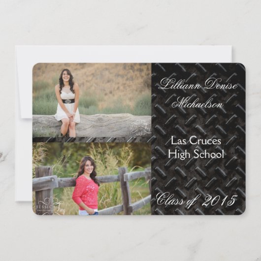 12x18 Black Steel Metal Aluminium Senior Ankündigu Ankündigung (Vorderseite)