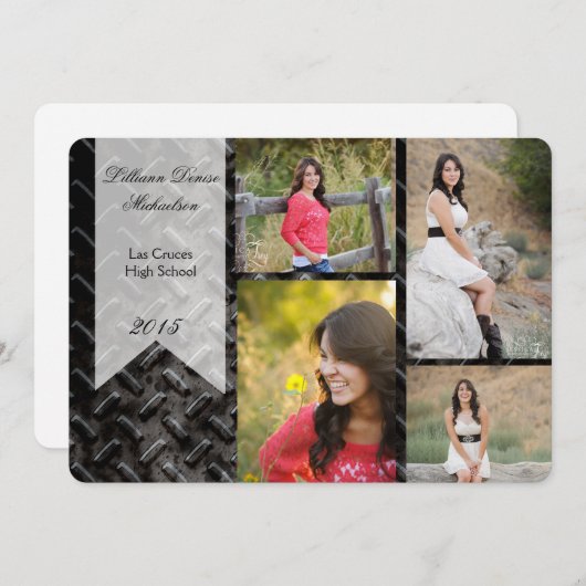 12x18 Black Steel Metal Aluminium Senior Ankündigu Ankündigung (Vorne/Hinten)