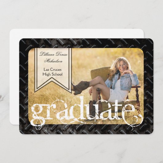 12x18 Black Steel Metal Aluminium Senior Ankündigu Ankündigung (Vorne/Hinten)