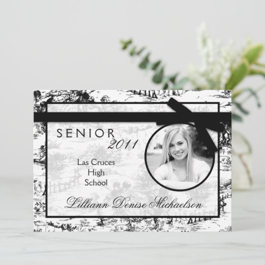 12x18 Black Toile Fabric Foto Senior Ankündigung (Stehend Vorderseite)