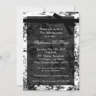 12x18 Black Toile Fabric Geburtstagsparty Einladun Einladung
