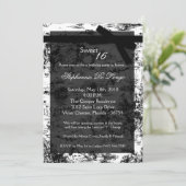 12x18 Black ToileFabric Sweet 16 Geburtstag Einlad Einladung (Stehend Vorderseite)