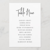 12x18 Black & White Guest Names Tischnummer Card (Vorderseite)