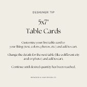 12x18 Black & White Guest Names Tischnummer Card