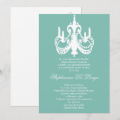 12x18 blaue Leuchter Quinceanera Einladung (Vorne/Hinten)