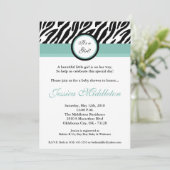 12x18 Blu Zebra Print Baby Dusche Einladung (Stehend Vorderseite)