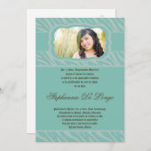 12x18 Blu Zebra Print Quinceanera Einladung (Vorne/Hinten)